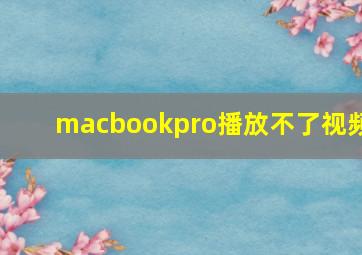 macbookpro播放不了视频