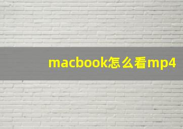 macbook怎么看mp4