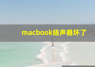 macbook扬声器坏了