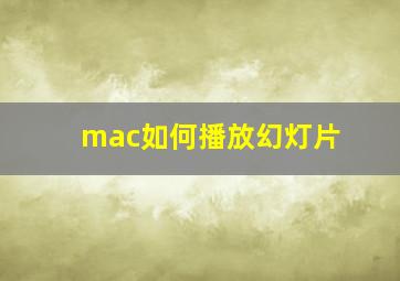 mac如何播放幻灯片