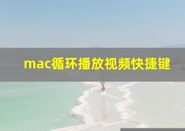 mac循环播放视频快捷键