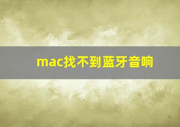 mac找不到蓝牙音响