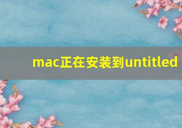 mac正在安装到untitled