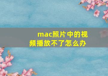 mac照片中的视频播放不了怎么办