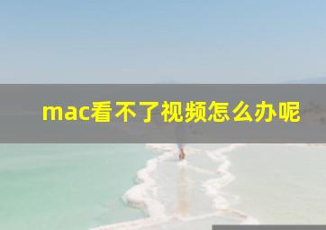 mac看不了视频怎么办呢