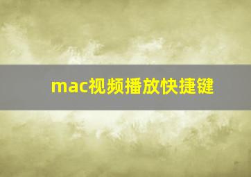 mac视频播放快捷键