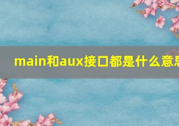 main和aux接口都是什么意思