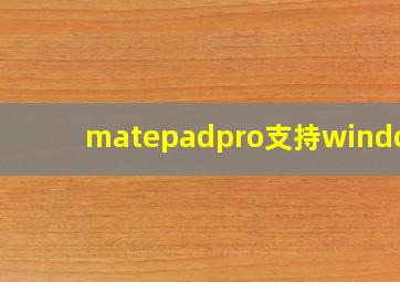 matepadpro支持windows