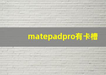 matepadpro有卡槽