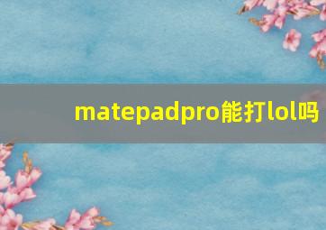 matepadpro能打lol吗