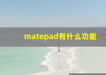 matepad有什么功能