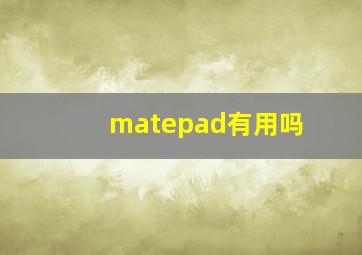 matepad有用吗