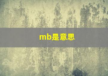 mb是意思