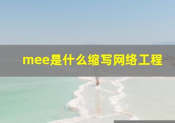 mee是什么缩写网络工程