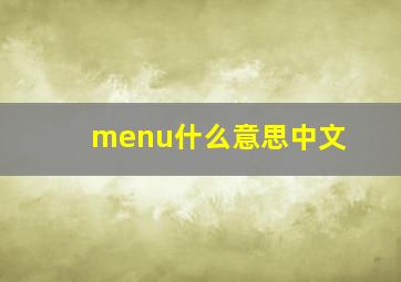 menu什么意思中文