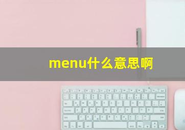 menu什么意思啊