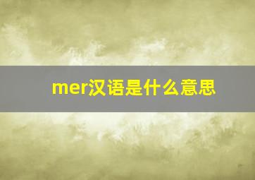 mer汉语是什么意思