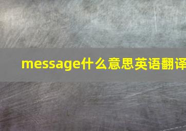 message什么意思英语翻译