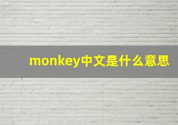 monkey中文是什么意思