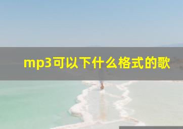 mp3可以下什么格式的歌