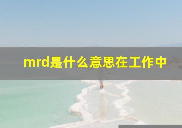 mrd是什么意思在工作中