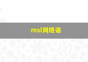 msl网络语