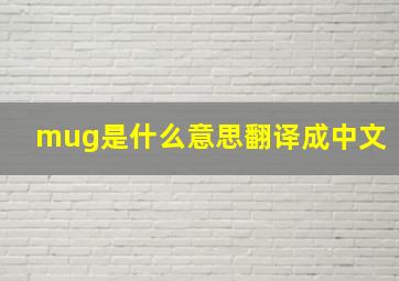 mug是什么意思翻译成中文