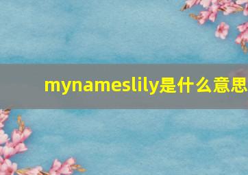 mynameslily是什么意思