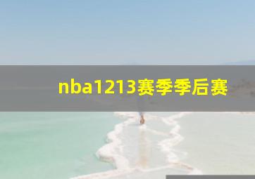 nba1213赛季季后赛