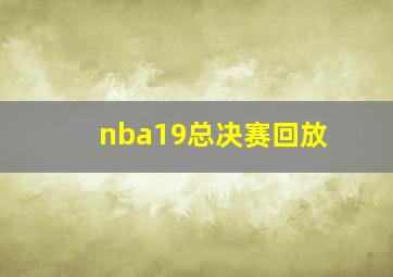 nba19总决赛回放