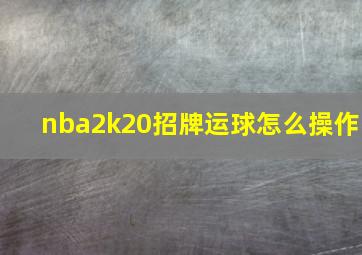 nba2k20招牌运球怎么操作