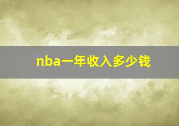 nba一年收入多少钱