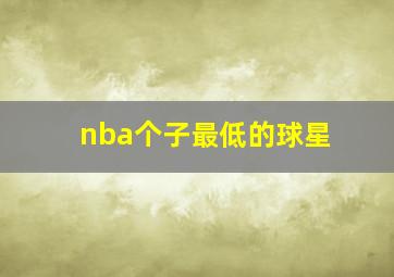 nba个子最低的球星