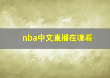 nba中文直播在哪看