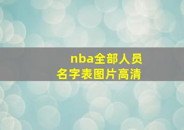 nba全部人员名字表图片高清