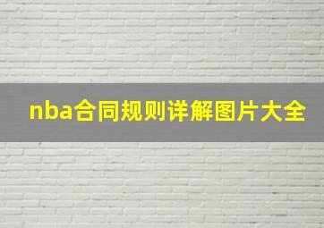 nba合同规则详解图片大全