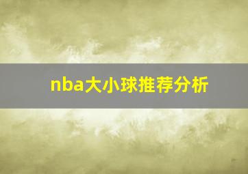 nba大小球推荐分析