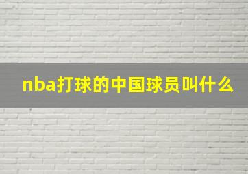 nba打球的中国球员叫什么