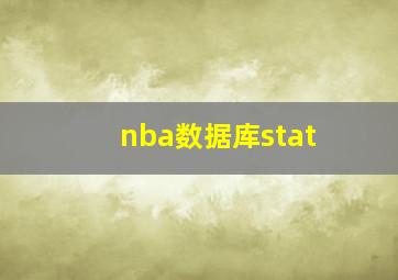 nba数据库stat