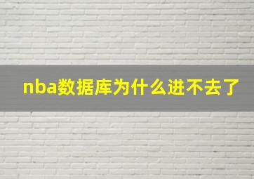 nba数据库为什么进不去了