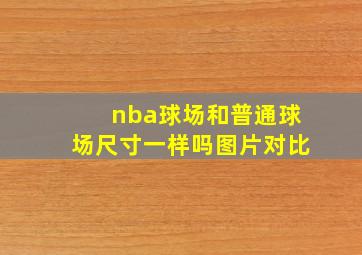 nba球场和普通球场尺寸一样吗图片对比