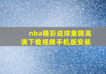 nba精彩进球集锦高清下载视频手机版安装