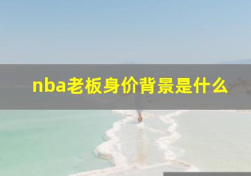 nba老板身价背景是什么