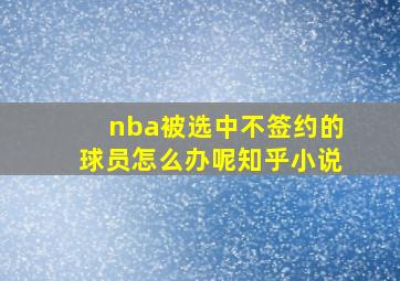 nba被选中不签约的球员怎么办呢知乎小说