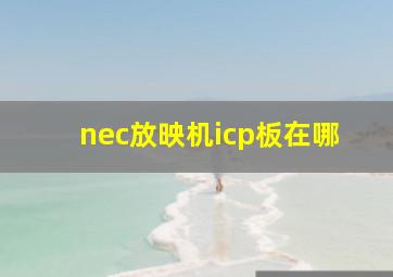 nec放映机icp板在哪