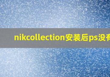 nikcollection安装后ps没有