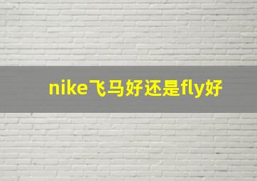 nike飞马好还是fly好