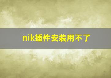 nik插件安装用不了