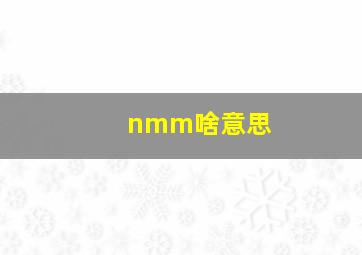 nmm啥意思