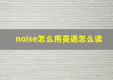 noise怎么用英语怎么读